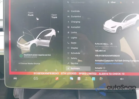 2021 Tesla Model 3 Standard Range Plus Rear-Wheel Drive from USA, damaged, VIN 5YJ3E1EAXMF838243